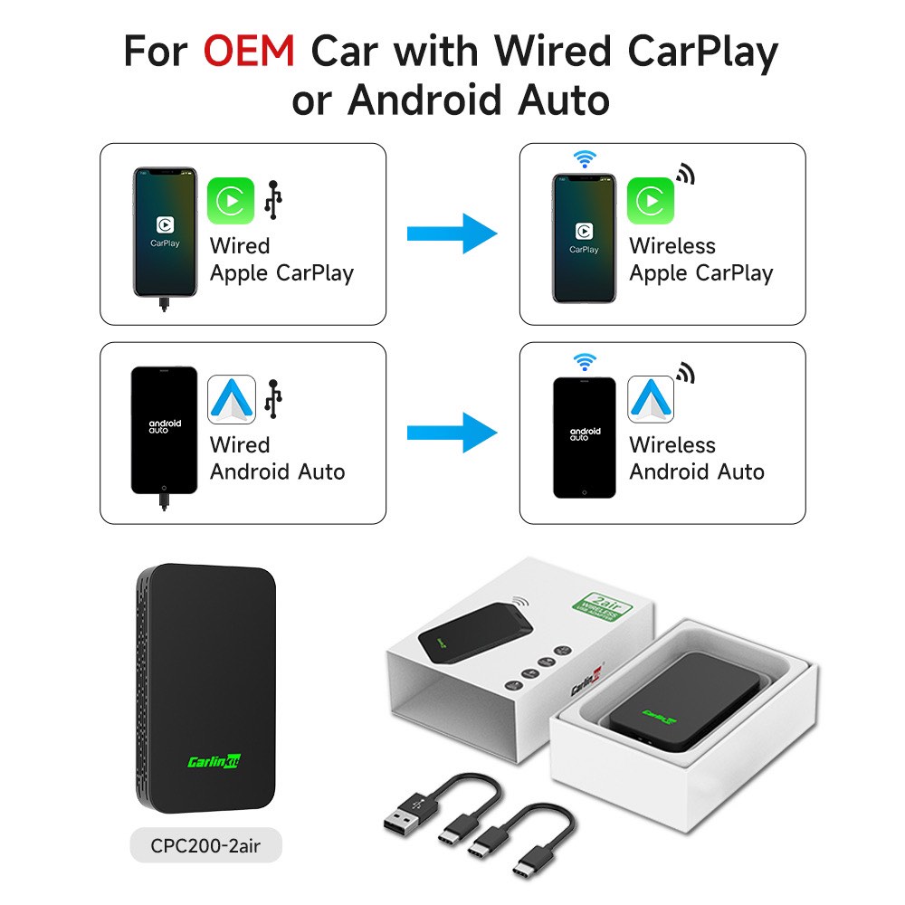 Carlinkit 5.0 wired to wireless carplay Carlink kit 4.0 android auto