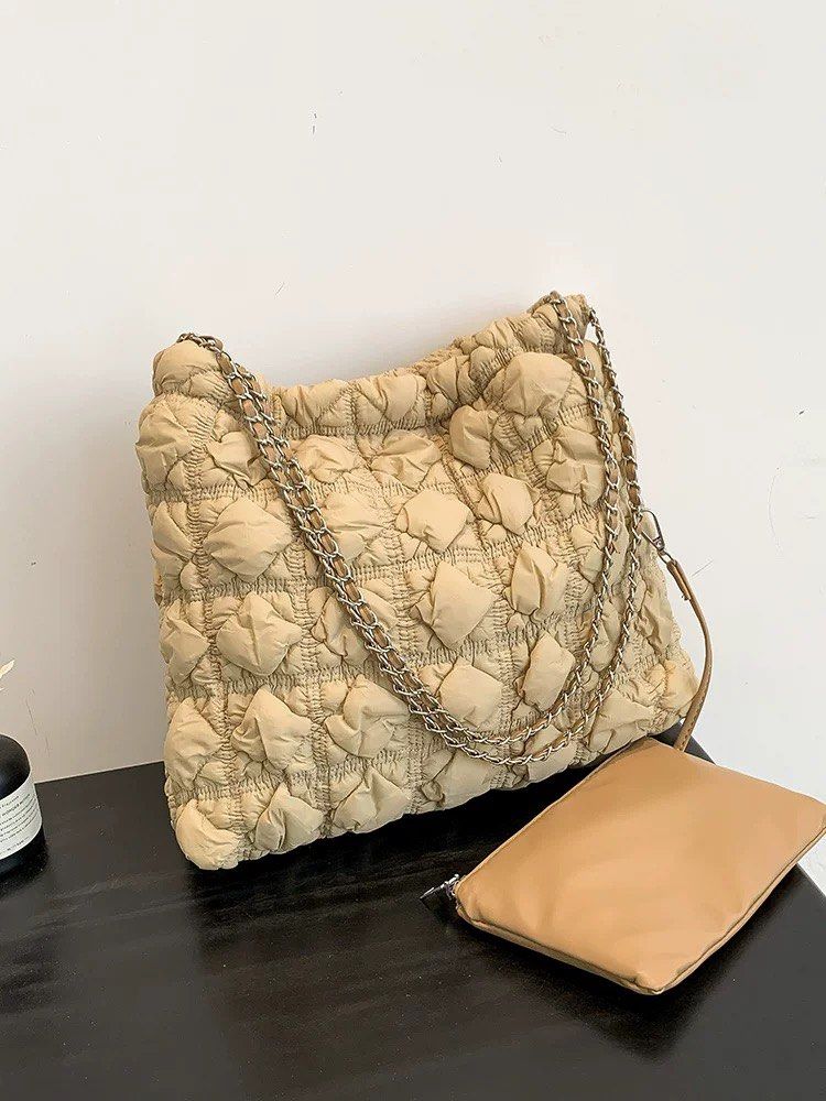 Casual bags for women 2023 new trendy fashion shoulder bag large capacity chain bag bucket bag