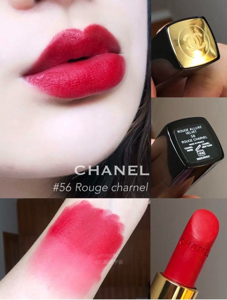 CHANEL, Makeup, Chanel Rouge Allure Velvet 56 Rouge Charnel