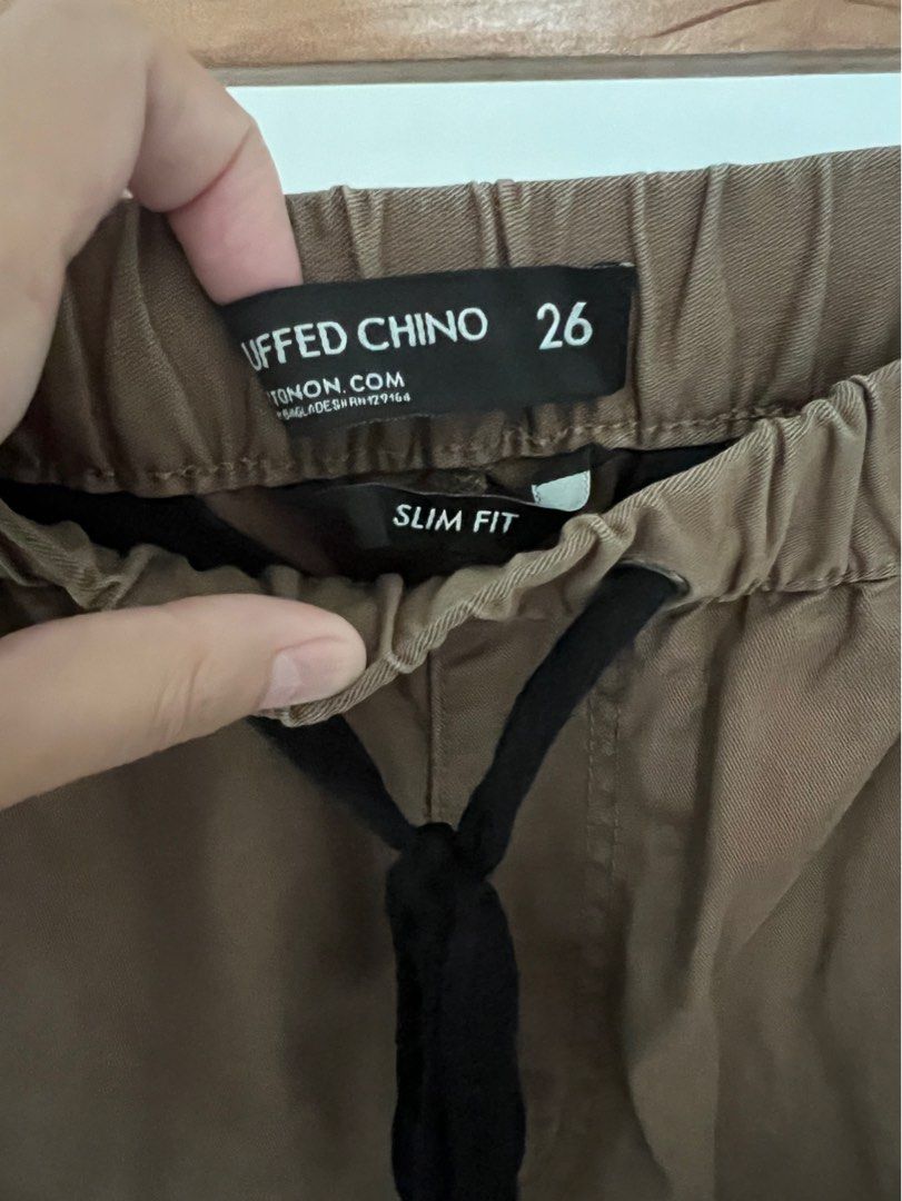 Cotton On Brand Mens cuffed chino Shorts Black drawstring 海外 即決-