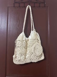 Crochet Beach Bag with Zipper and Coin Purse