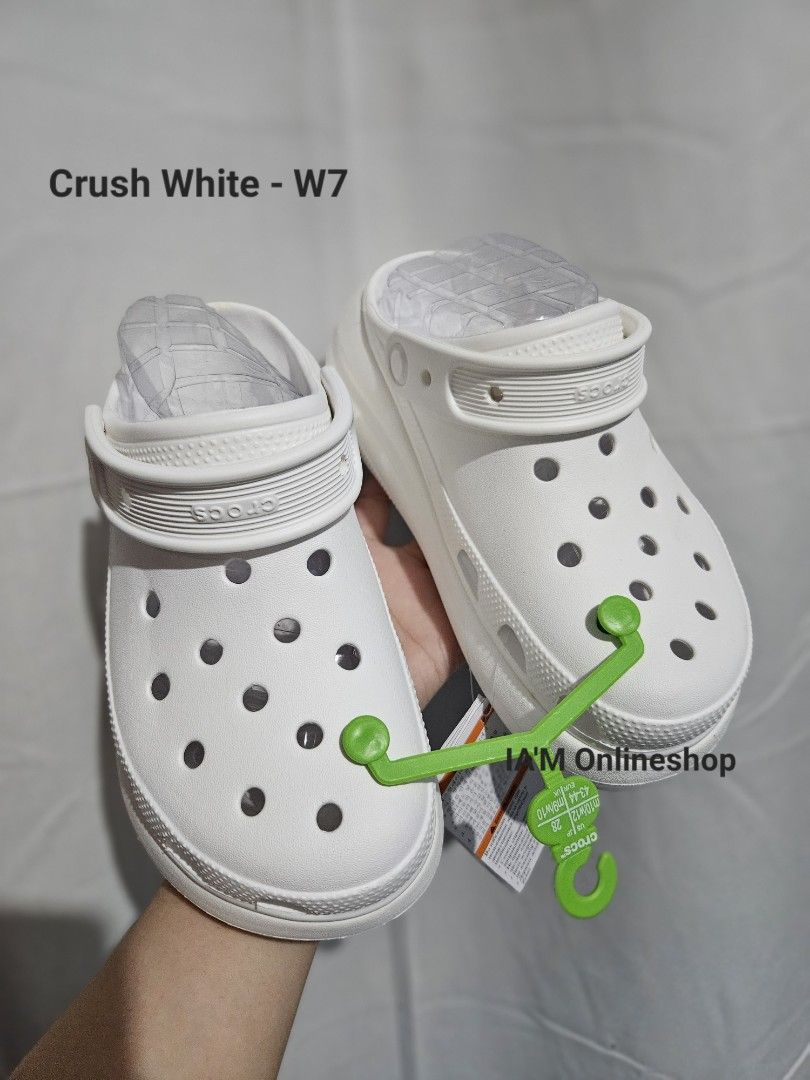 White women's crocs size 7 top