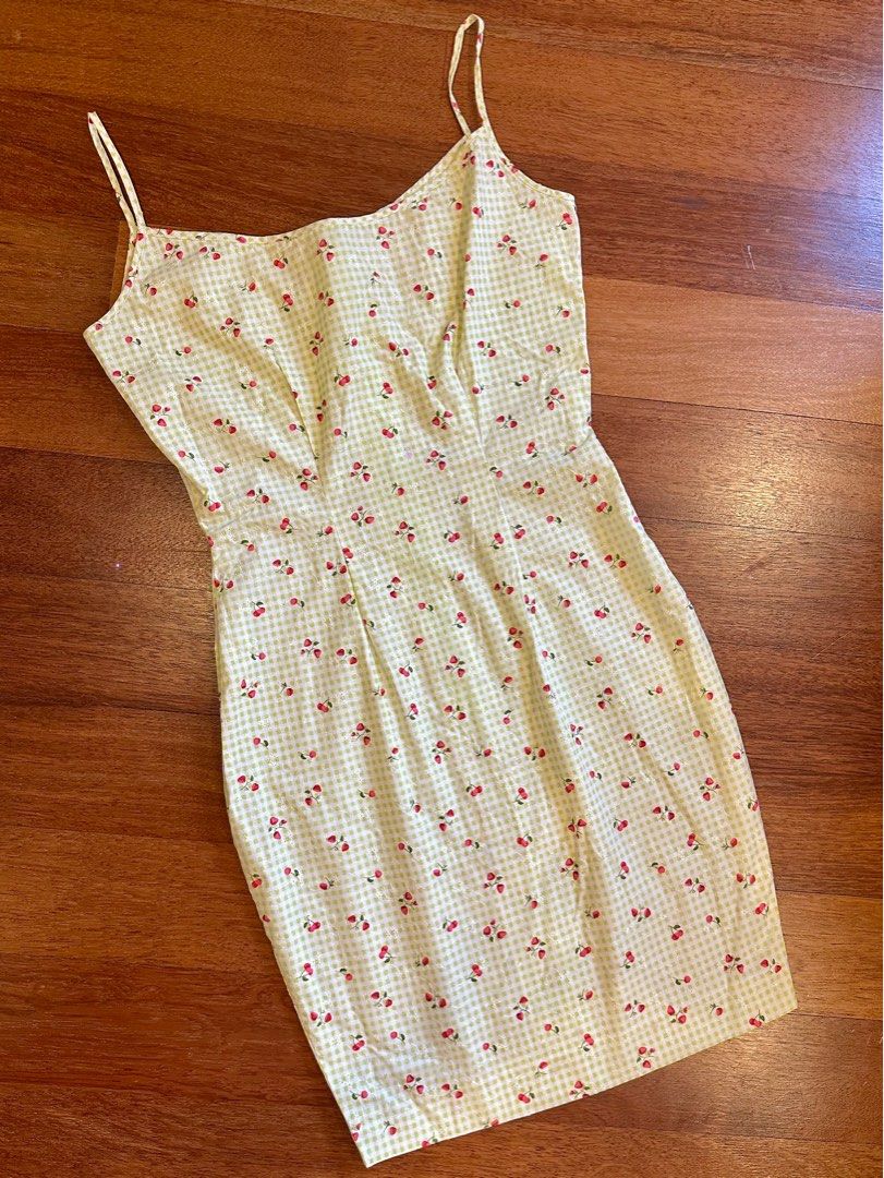 Custom Green Gingham Spaghetti Strap Dress Women s Fashion