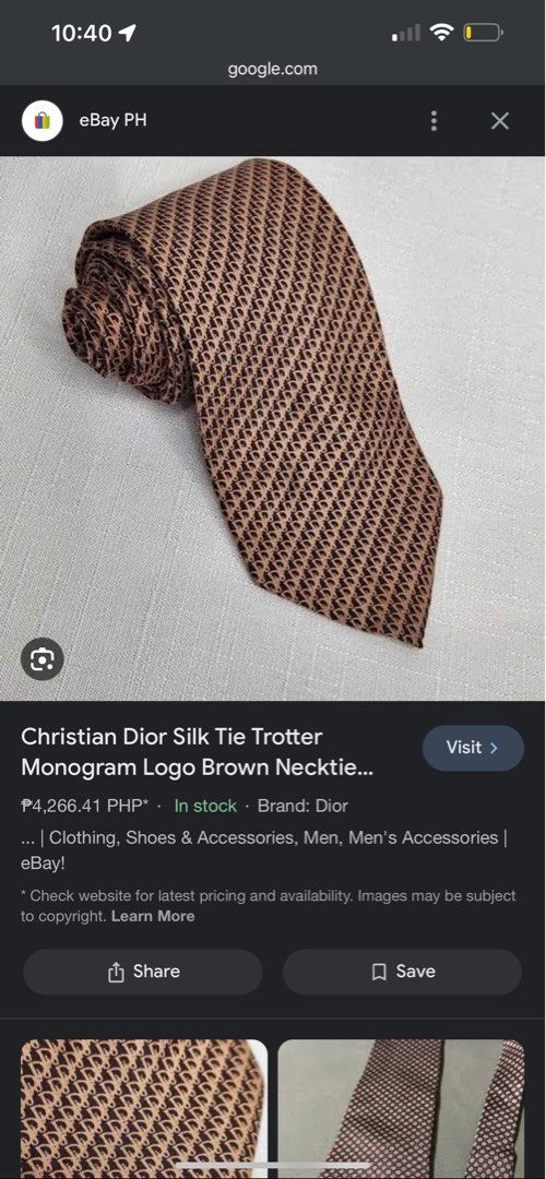 Dior Necktie (Category: Ties) located in Manaoag. Submitted by fortheloveofbagsph (Listing ID 1266216955, Image 1). Description: authentic Dior necktie.