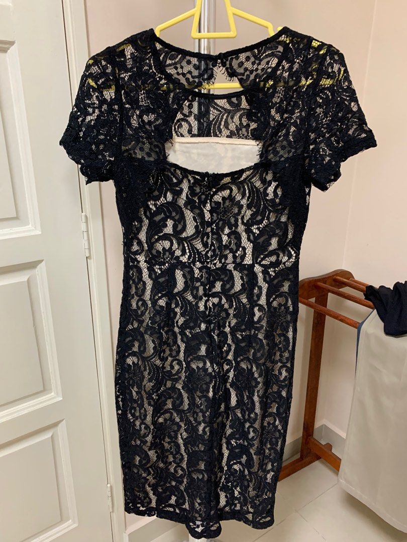Dorothy perkins black lace dress top