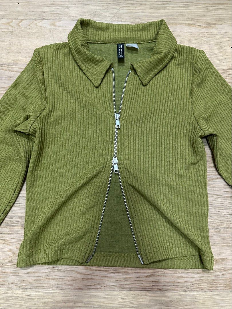 Double Zip Ribbed Cardigan Top Women s Fashion Tops Longsleeves