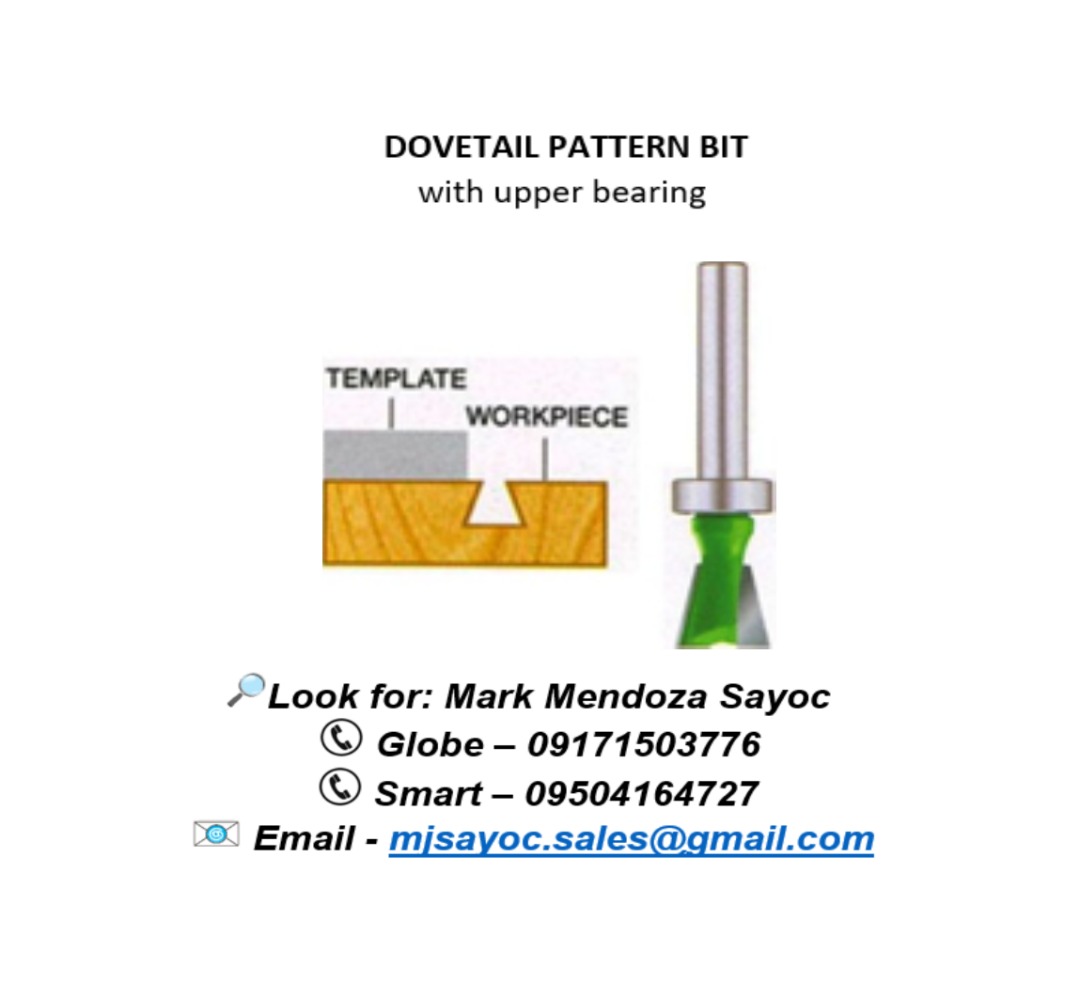 DOVETAIL PATTERN BIT with upper bearing, Commercial & Industrial