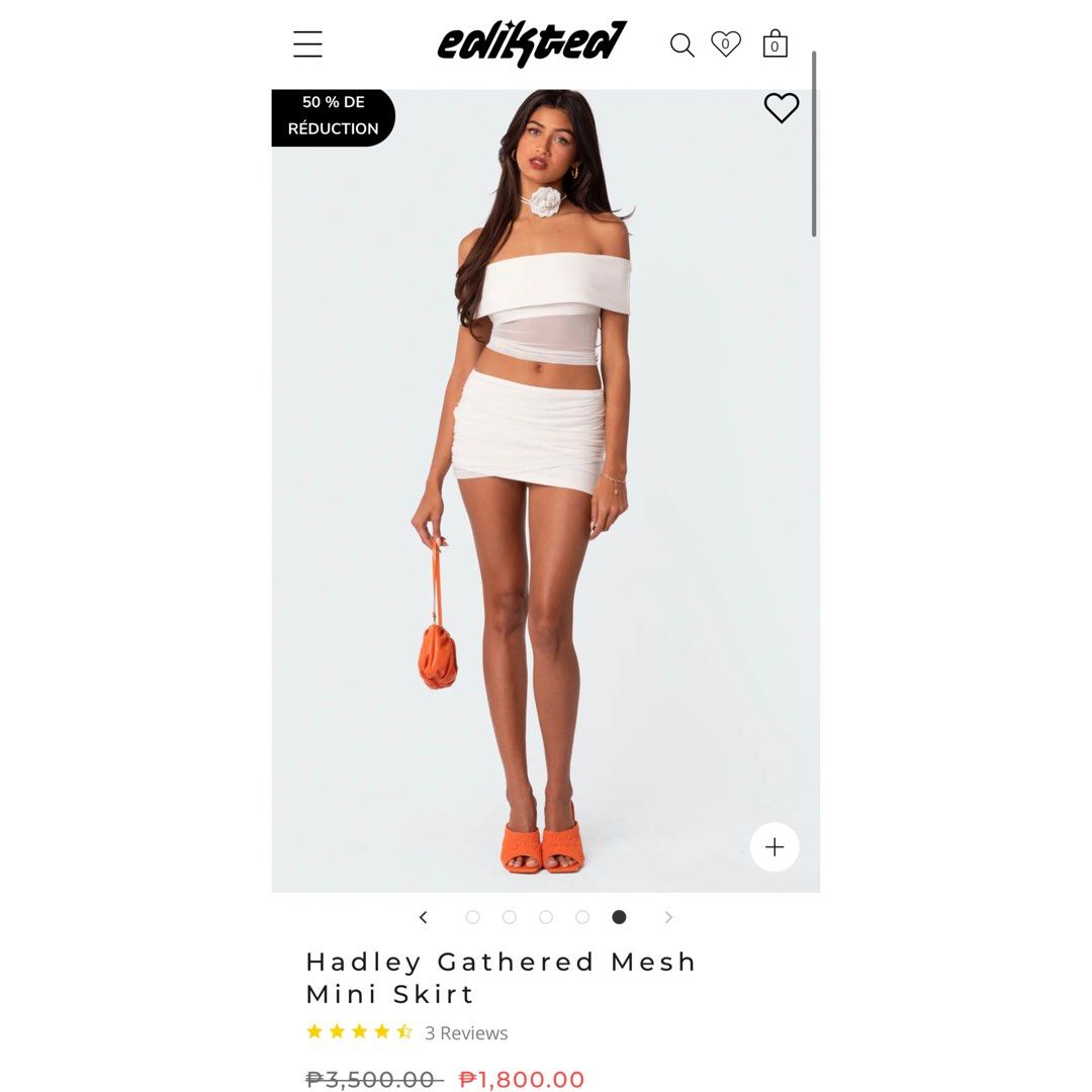 Edikted Hadley Gathered Mesh Mini Skirt white Women s Fashion Bottoms Skirts on Carousell