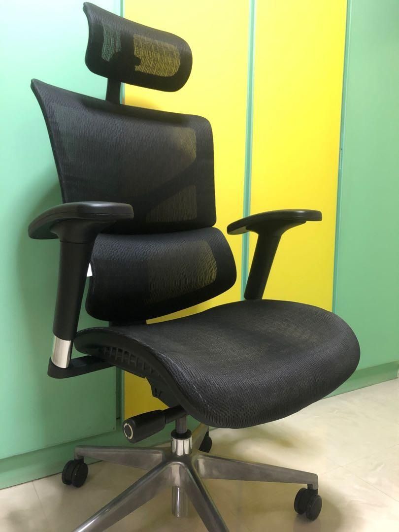 Ergomax Commander Ergonomic Chair with Lumbar Support, Headrest, and 4D