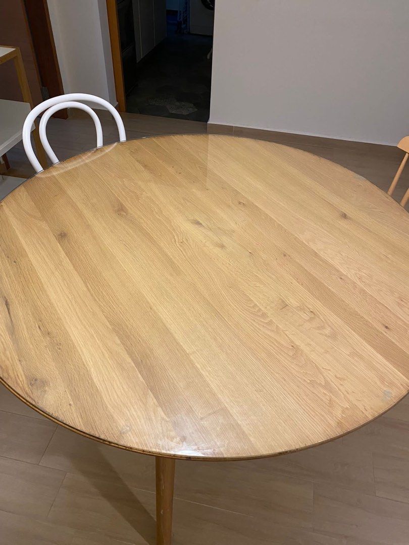 Ethnicraft Osso Oak Round Dining Table, Furniture & Home Living