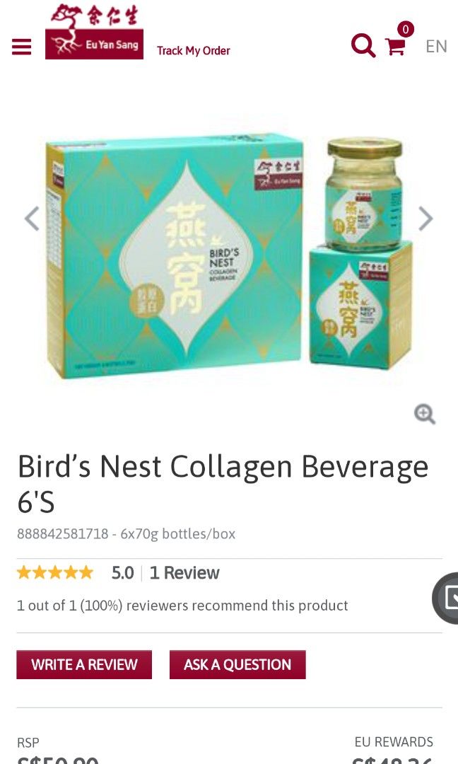 Eu Yan Sang Bird Nest with Collagen, Health & Nutrition, Health