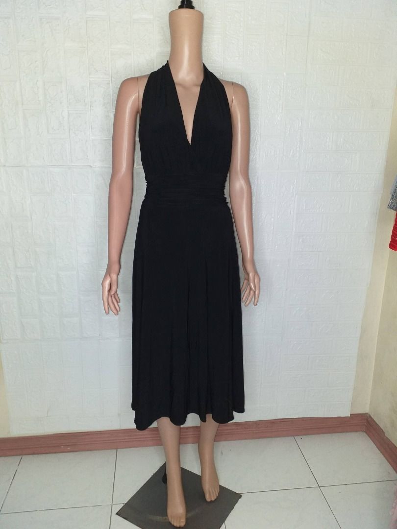 Evan Picone Black Halter Sleeveless Party Dress Size 10 Large