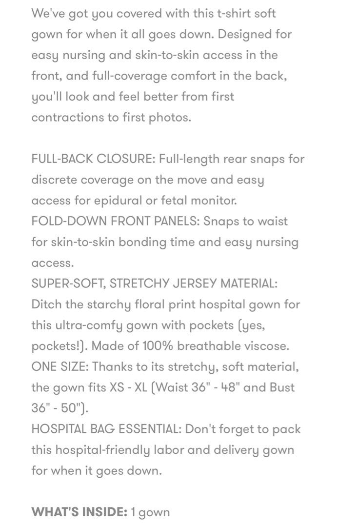 Fridamom delivery and nursing gown, Babies & Kids, Maternity Care on  Carousell