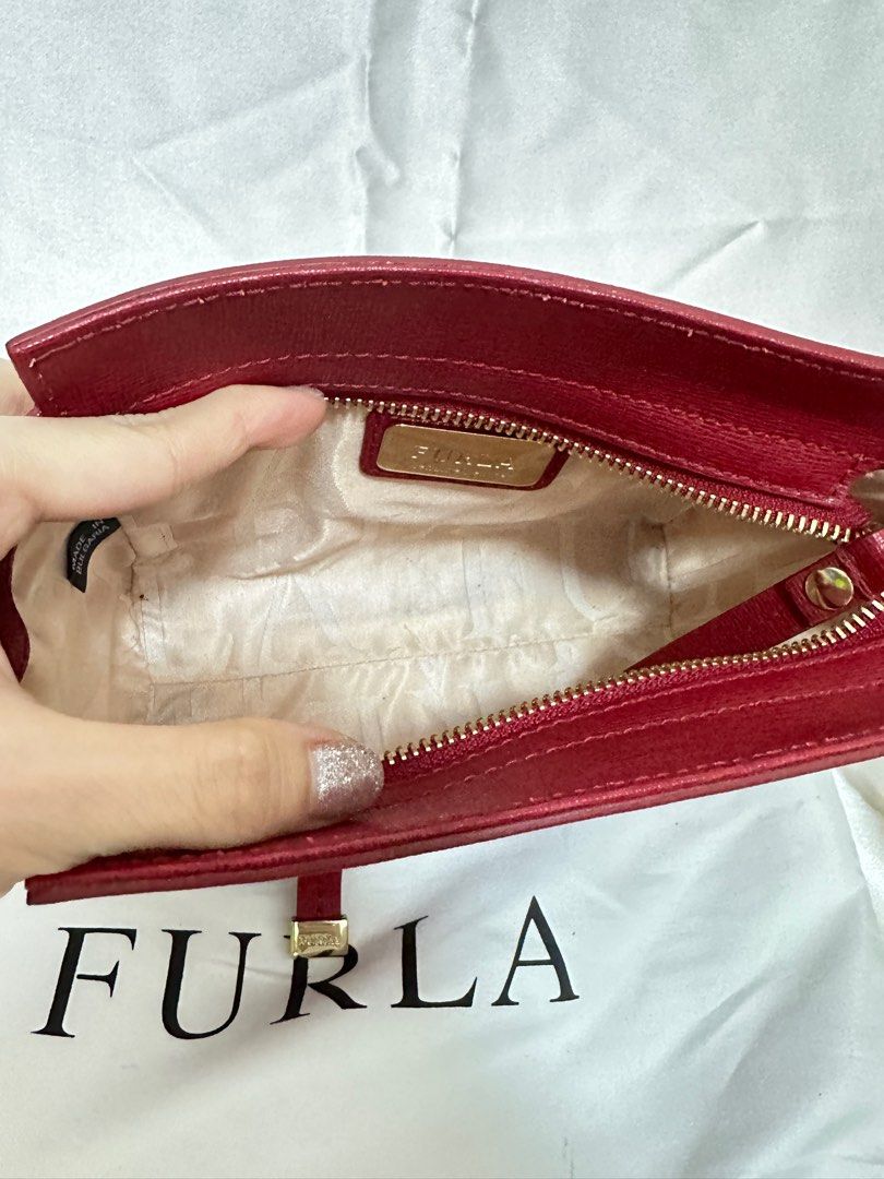 Furla Ginevra Mini Leather Crossbody Bag in Red