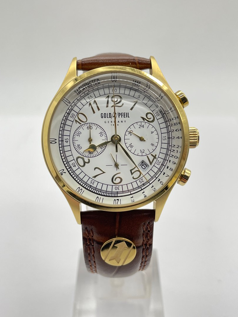 Chronograph watch gold cheap