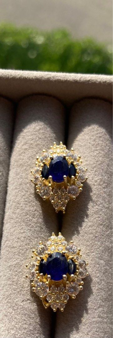 Raw sapphire best sale earrings