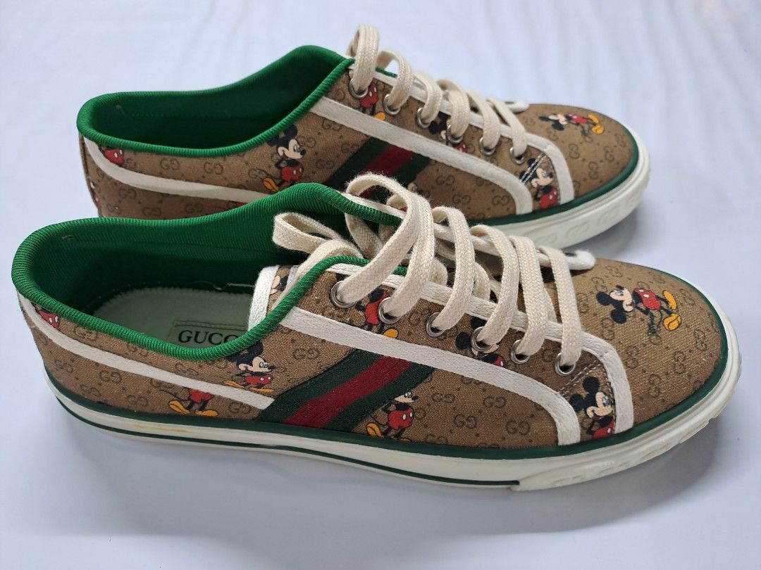 Size 7.5 - Disney x Gucci Ace Low Mickey Mouse - Beige for sale online |  eBay