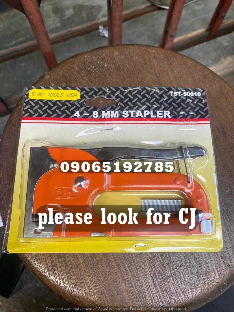 Gun Tacker (Category: Construction Tools & Equipment) located in Makati City. Submitted by claire_joy (Listing ID 1266131201, Image 2). Description: CONTACT DETAILS: 📌0-9-0-6-5-1-9-2-7-8-5 please look for CJ. 🧭LOCATION: 📍Manila Mayhaligue St. Abad Santos Manila 📍Cavite Centennial Rd Kawit Cavite note: price may change without prior notice.