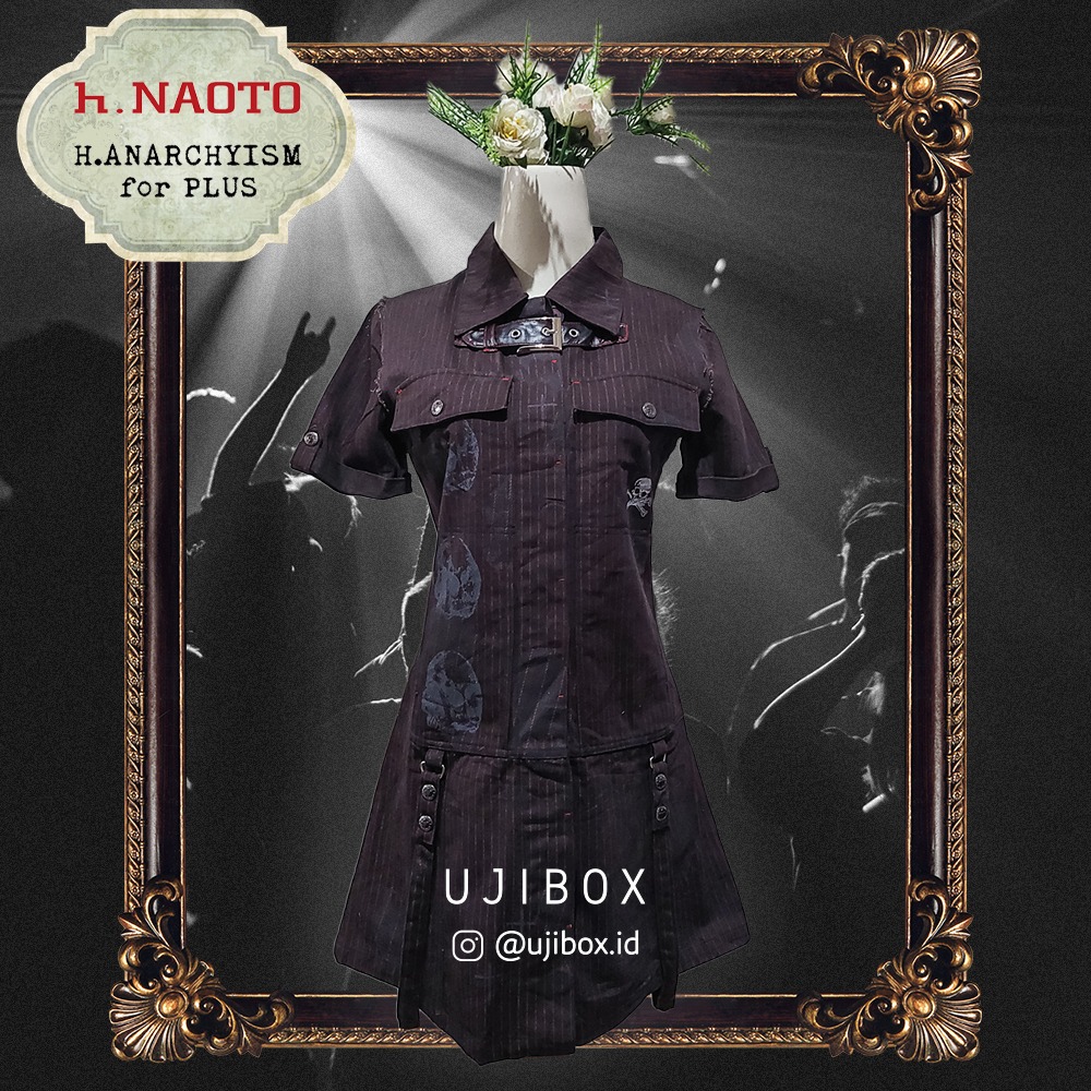 h.NAOTO h.Anarchy パンク y2k ストライプニット 00s 希少 h.anarchy スカルハイネックカットソー punk y2k