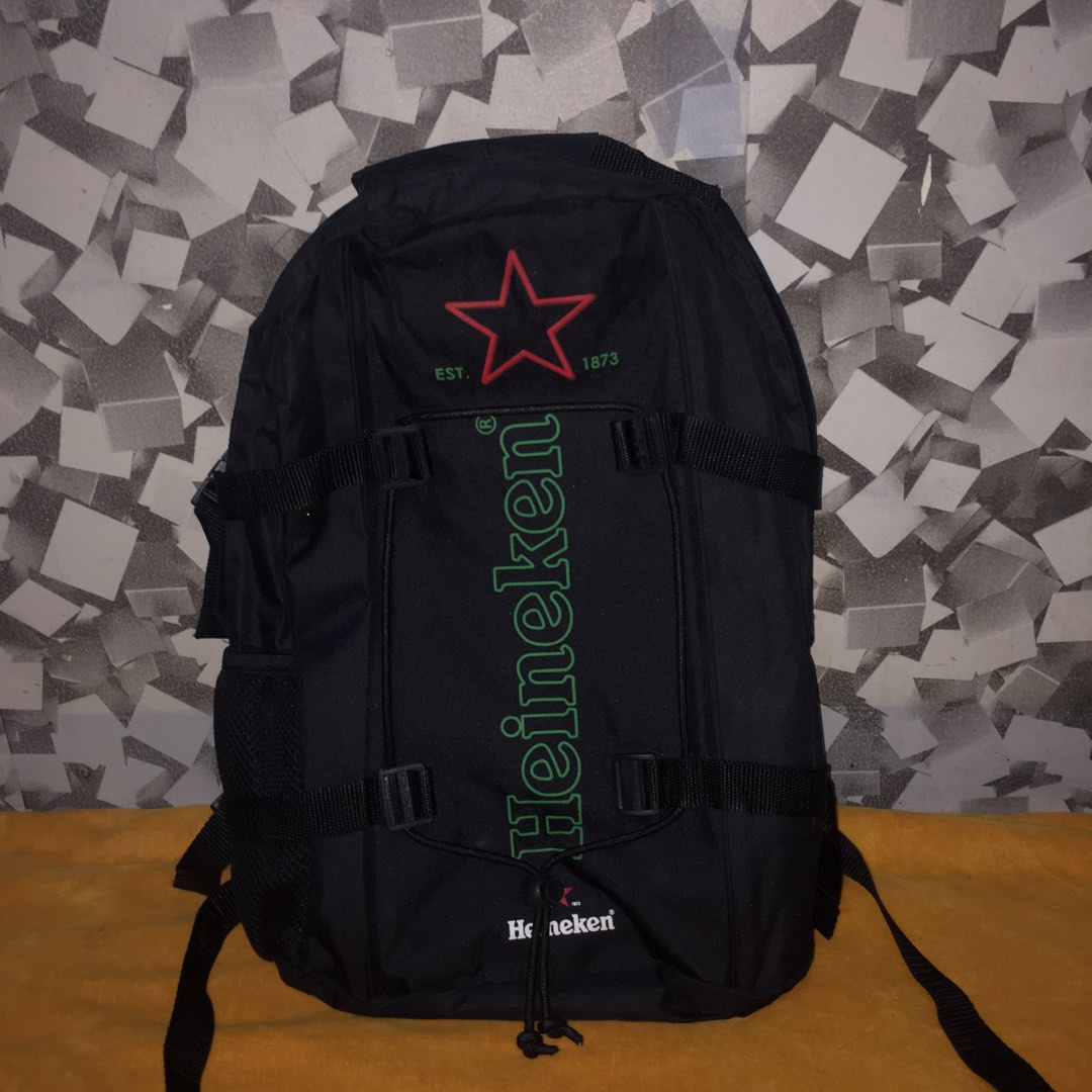 HEINEKEN Black Backpack with Free Heineken Shirt, Men's Fashion, Bags