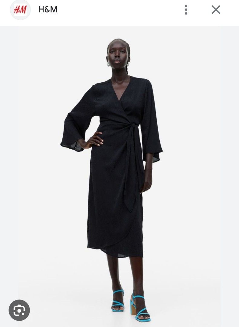 H and m outlet black wrap dress