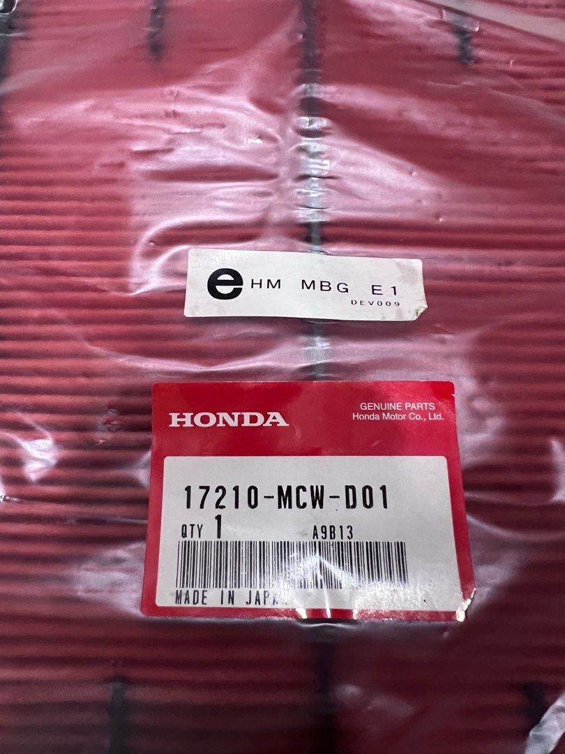 Honda Air filter 17210-MCW-D01, Motorcycles, Motorcycle Accessories on ...