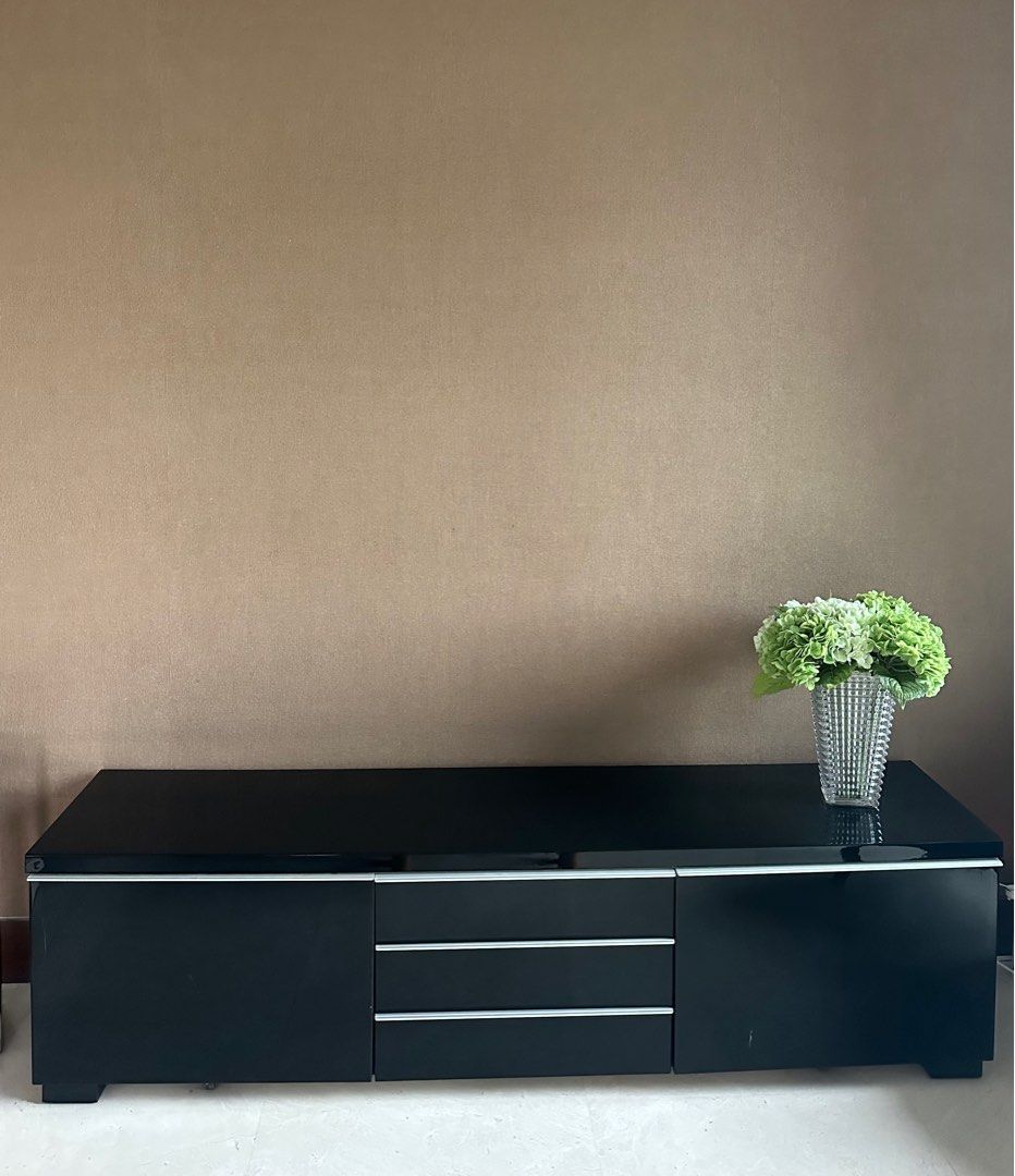 IKEA Besta Burs TV bench console table unit black, Furniture & Home