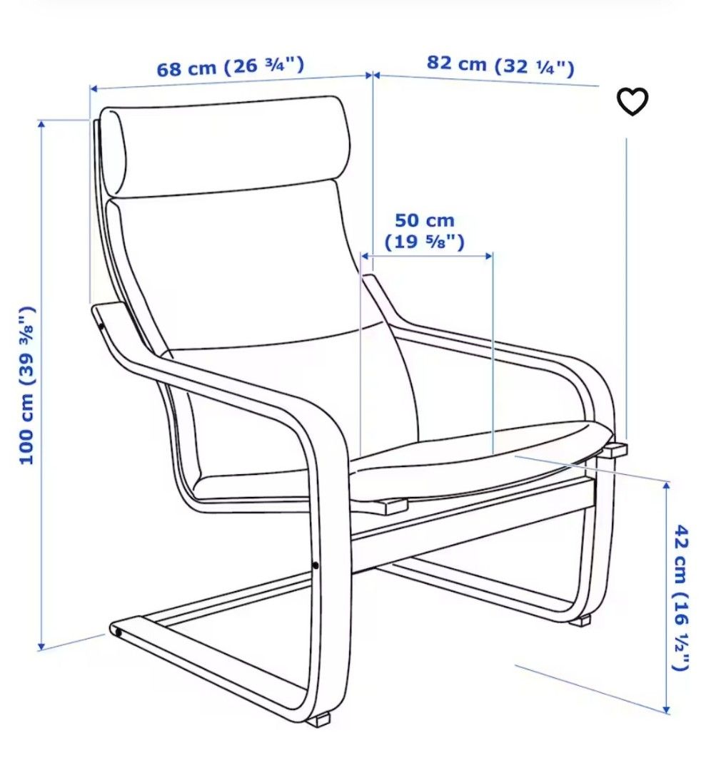 IKEA Poang armchair, Furniture & Home Living, Furniture, Chairs on