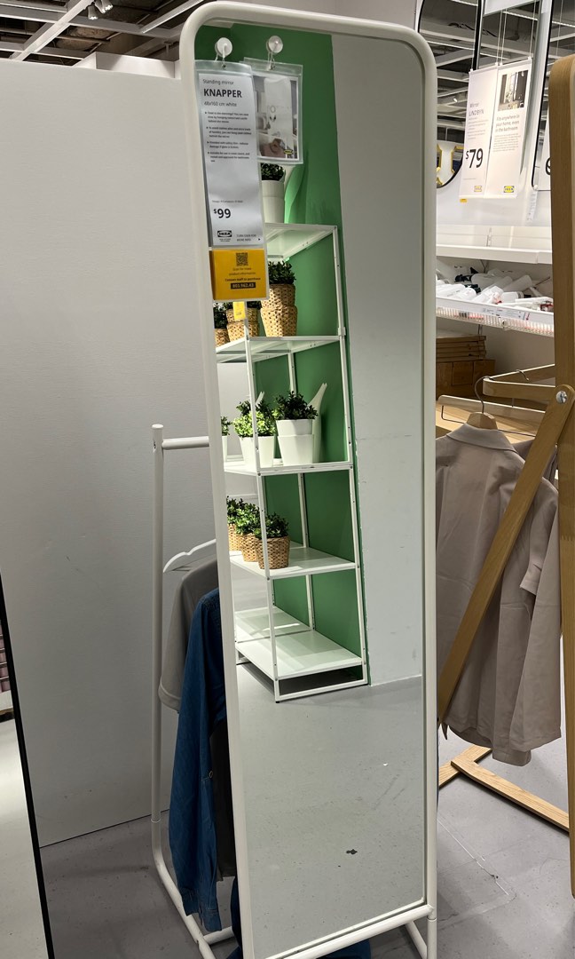 IKEA white standing mirror, Furniture & Home Living, Furniture, Other