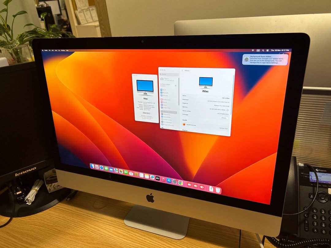 iMac (Retina 5K, 27-inch, 2017) 1TB 40GB 3.8GHz i5, 電腦＆科技, 桌