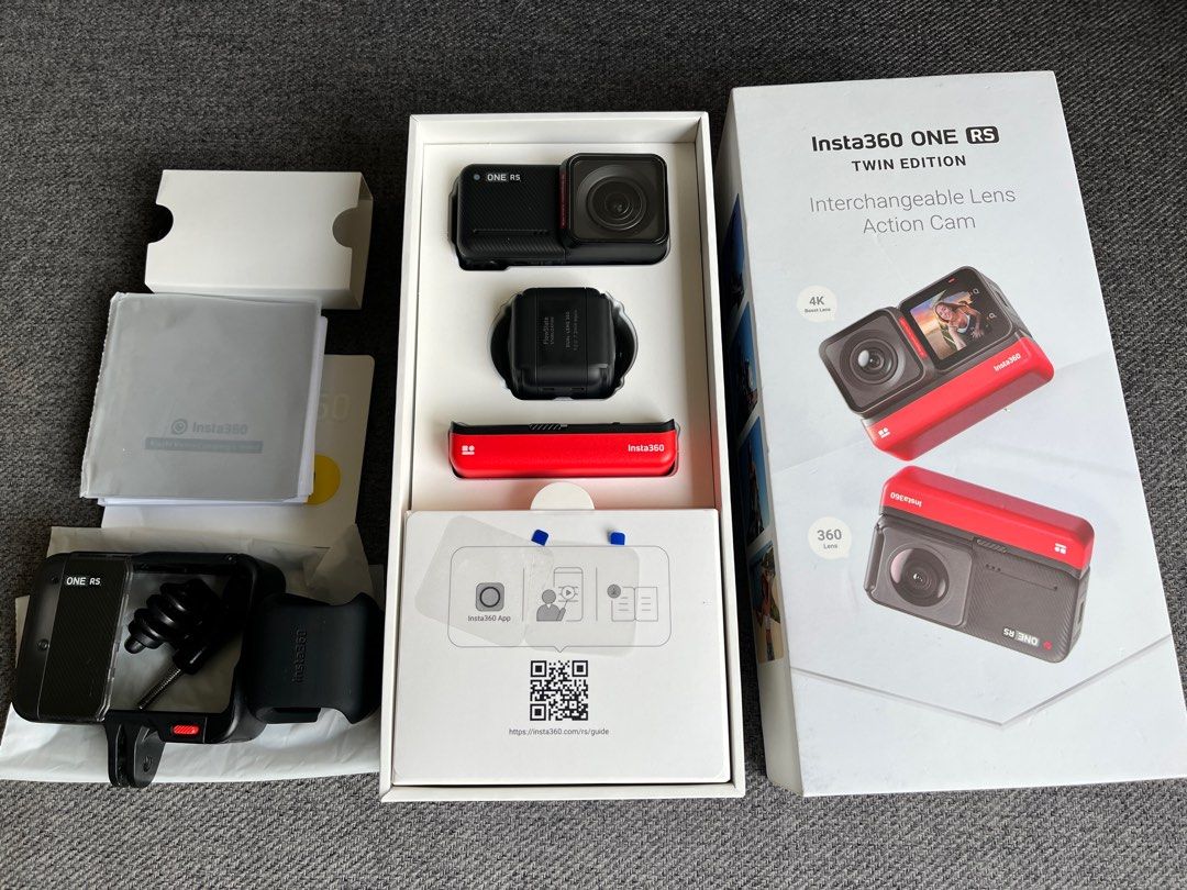 Insta360 One RS 雙鏡頭套裝全景鏡頭+ 廣角鏡頭, 攝影器材, 相機