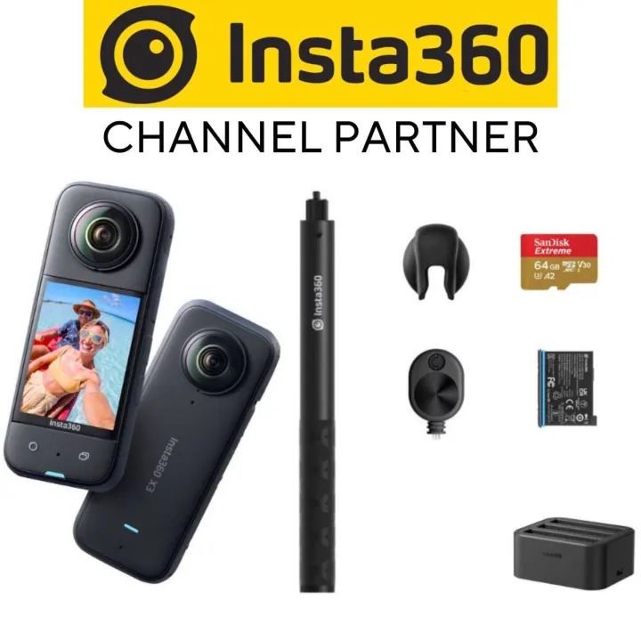 Insta360 X3 360 Action Camera - Ultimate Kit + Chest Strap + Helmet ...
