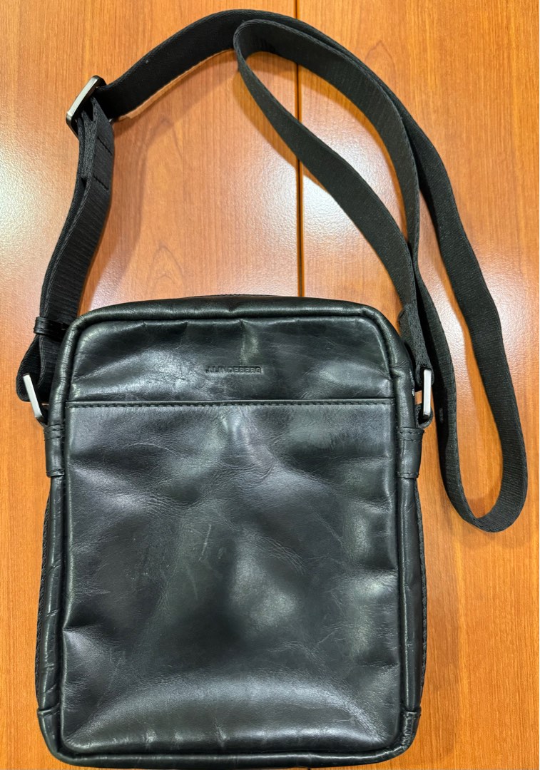 J Lindeberg leather black sling bag, Men's Fashion, Bags, Sling Bags on ...