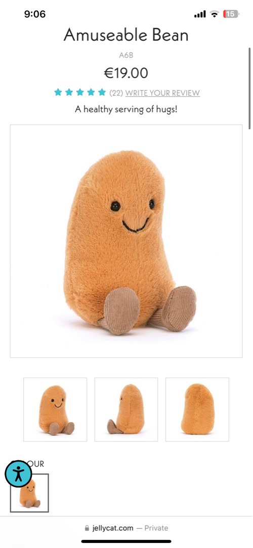 Jellycat Amuseable Bean, Hobbies & Toys, Toys & Games on Carousell