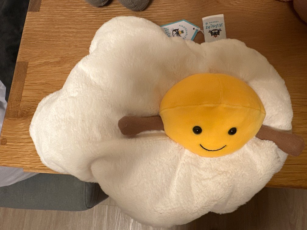 Jellycat fried egg, Hobbies & Toys, Toys & Games on Carousell