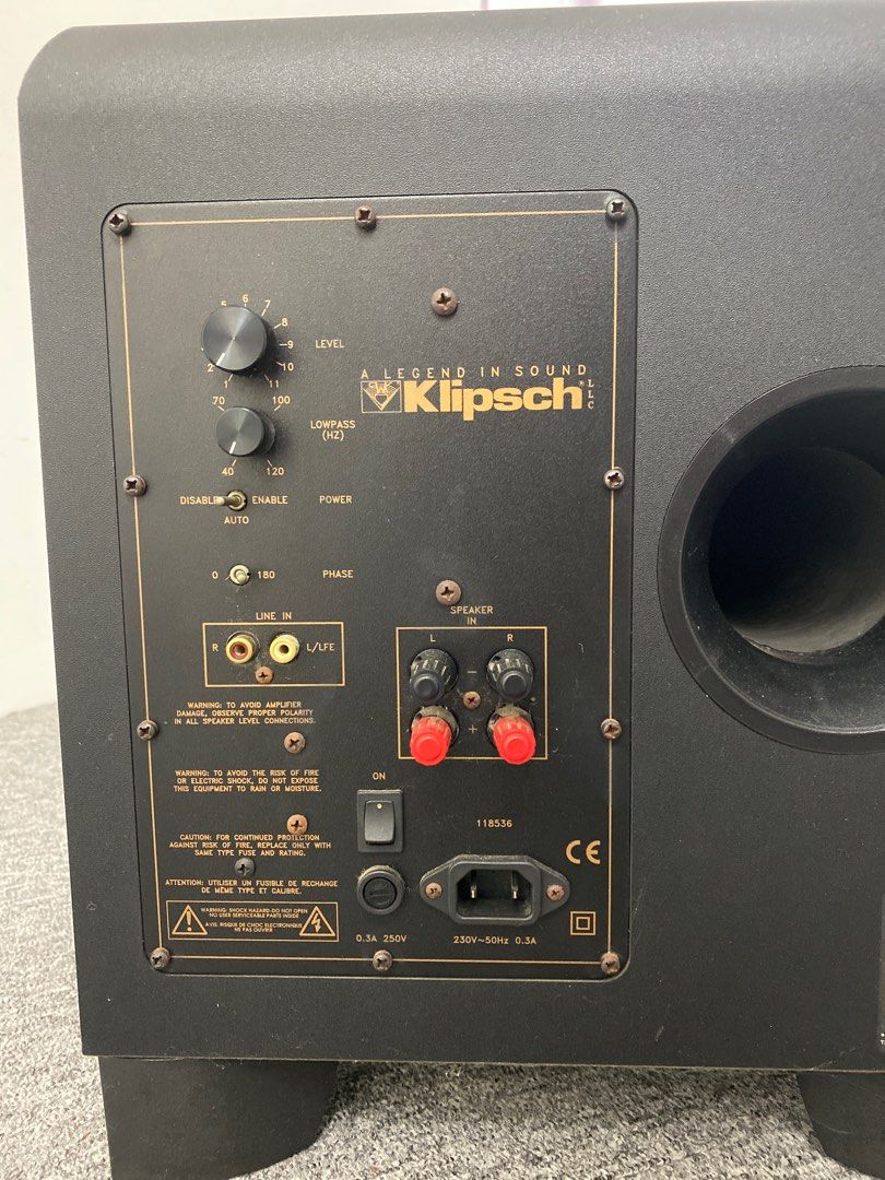 Klipsch KSW10 Subwoofer, Audio, Soundbars, Speakers & Amplifiers on