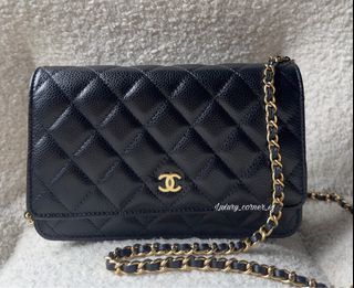 Chanel WOC Bag Blue Caviar Leather - Dark Silver Hardware