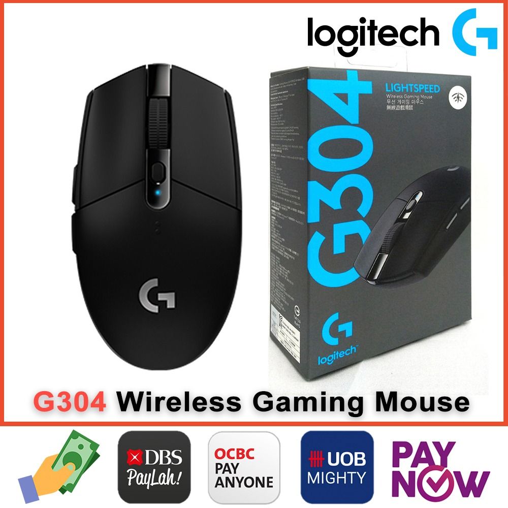 Logitech G305 Wireless Gaming Mouse, 12,000 DPI, Lightweight, 6  Programmable Buttons, Black 