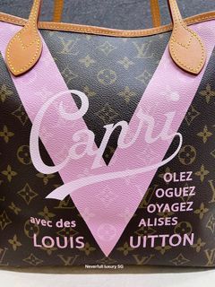 Louis Vuitton Monogram Capri V Neverfull mm Rose Ballerine