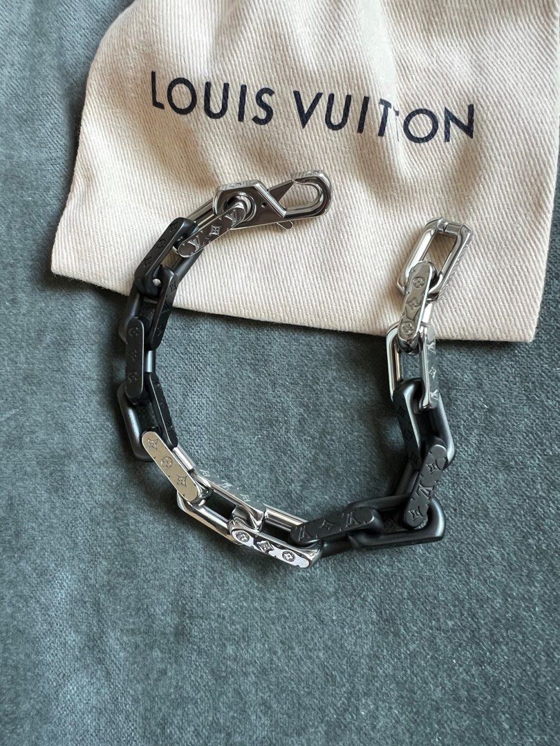 Louis Vuitton Damier Chain Bracelet Graphite Silver/Black