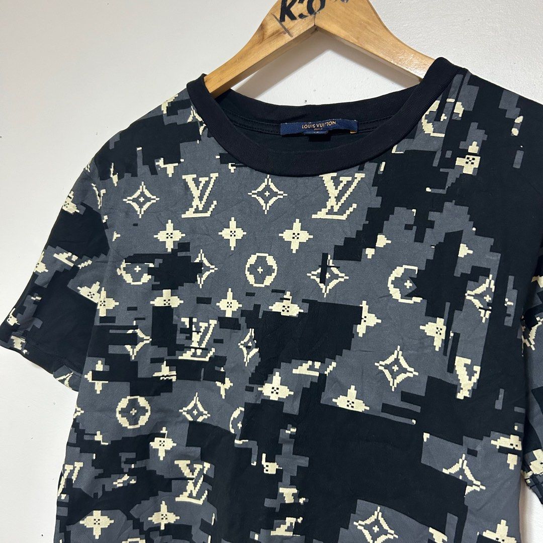 LOUIS VUITTON LV Leaf Discharge Wheat Ear Print For Men Navy