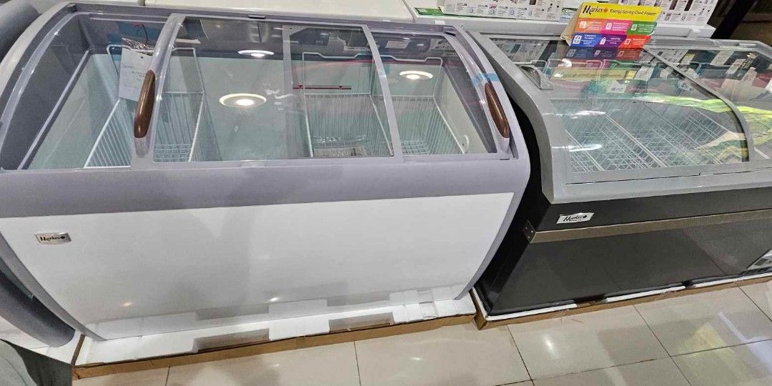 MARKES CHEST FREEZER CURVED TYPE GLASS DOOR, NON INVERTER AND INVERTER
