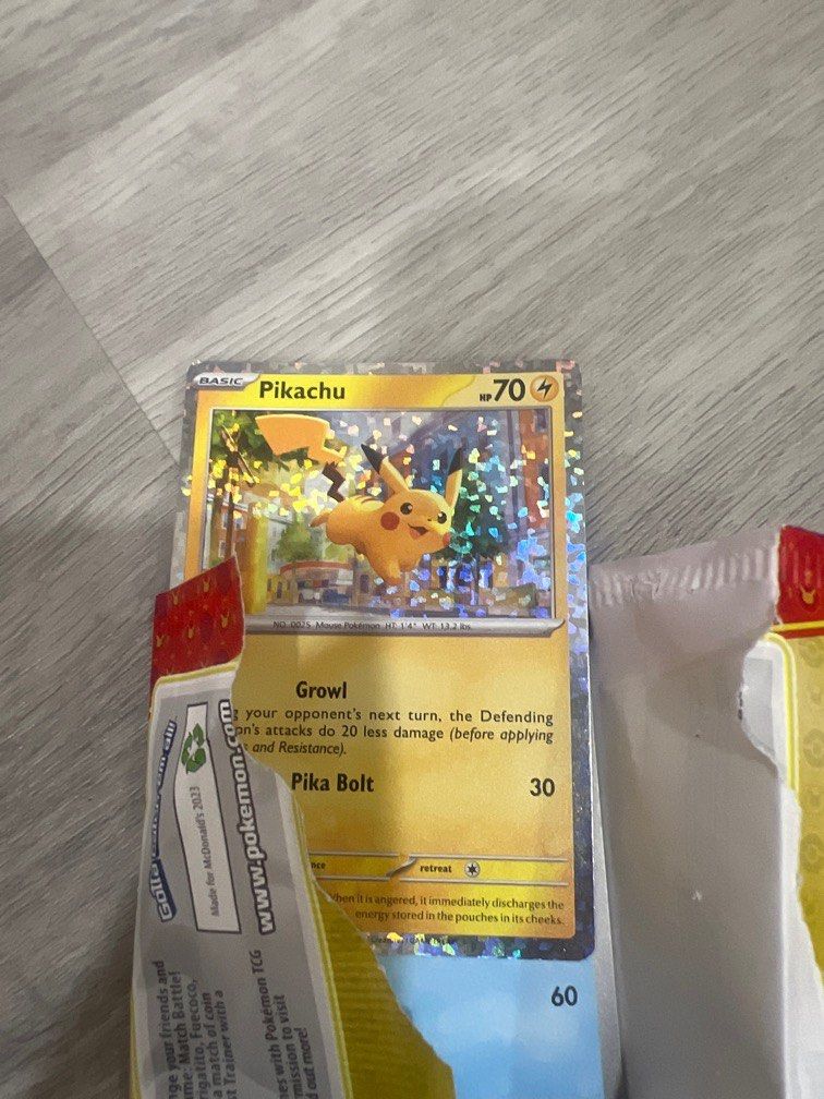 McDonald Pikachu Pokemon card, Hobbies & Toys, Toys & Games on Carousell