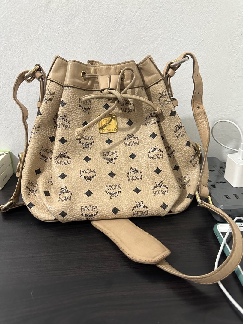 MCM bucket bag, Luxury, Bags & Wallets on Carousell