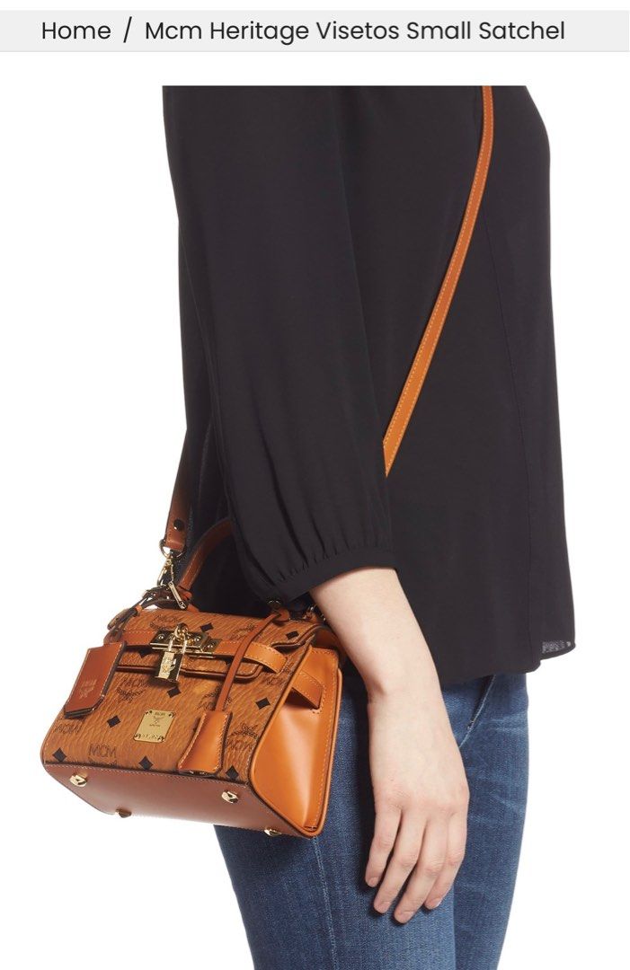 Mcm heritage visetos small satchel clearance