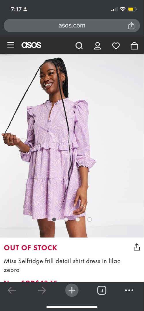 Miss selfridge shop lilac dress