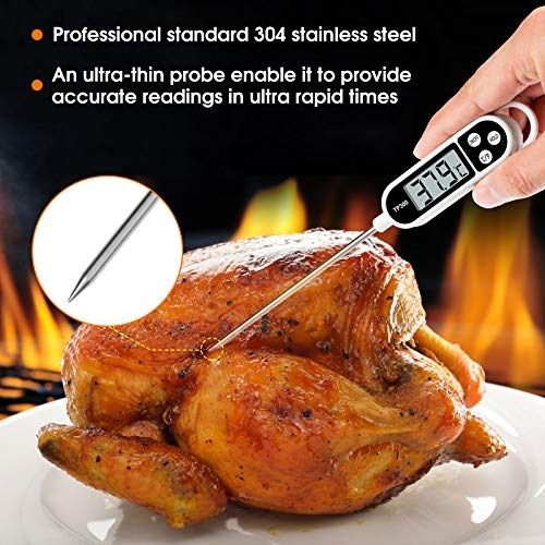 Meat Thermometer [Upgraded 2021], DOQAUS Instant Read Food Thermometer for  Cooking, Digital Kitchen Thermometer Probe with Backlit & Reversible  Display, Cooking Thermometer for Turkey Grill BBQ Candy 