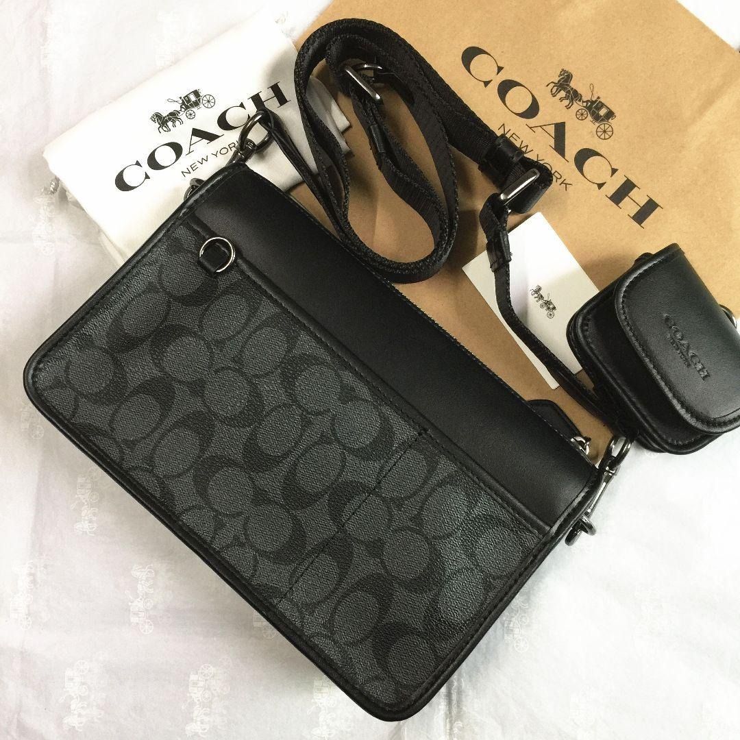 Coach black signature crossbody top