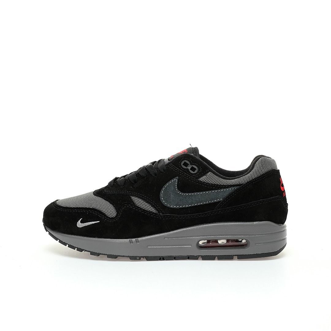 Air max 1 shop mini swoosh black red