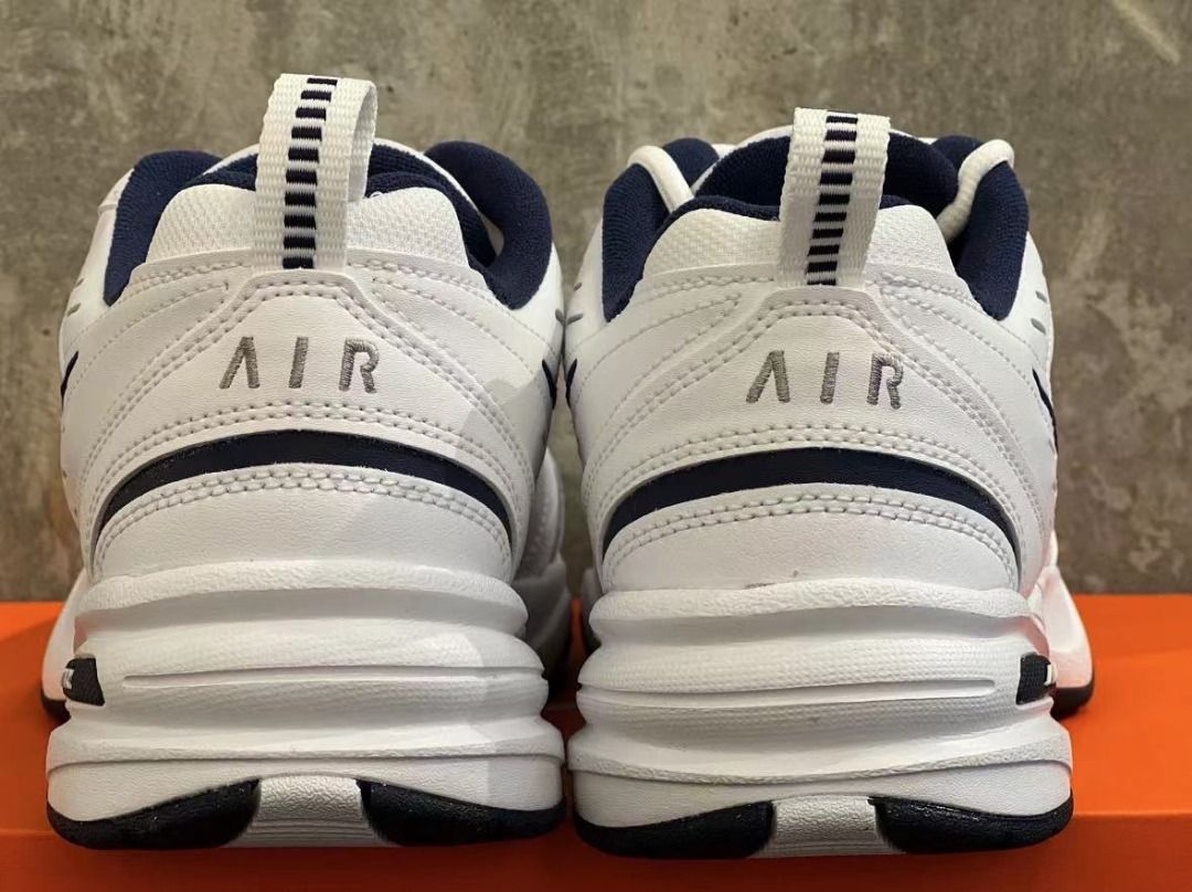 Nike Air Monarch 4 White Navy Retro classic low daddy shoes for men and women